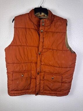 TailorByrd Men's Orange Quilted Puffer Vest Size XXL